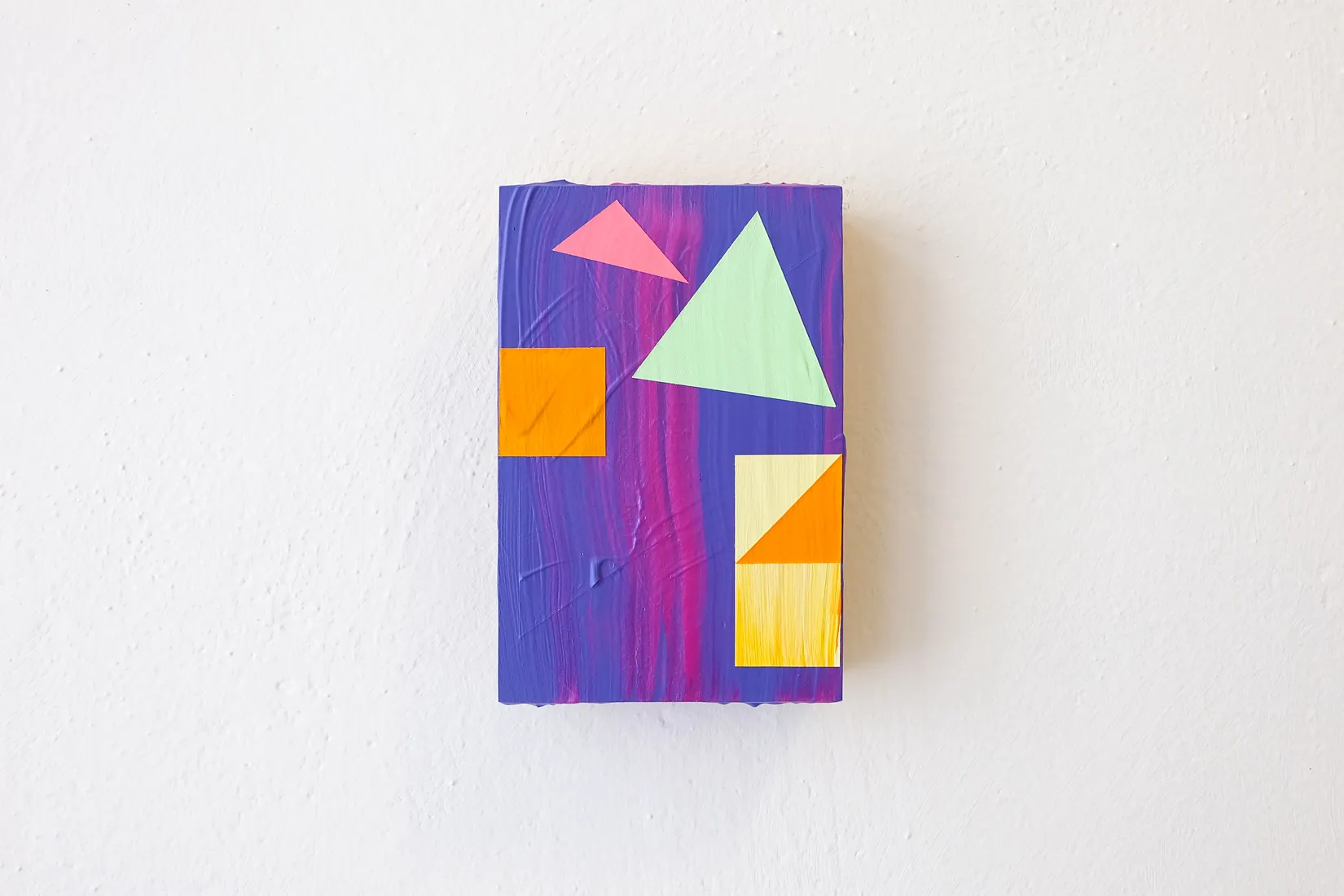 Blocks, acrylic and collage on panel