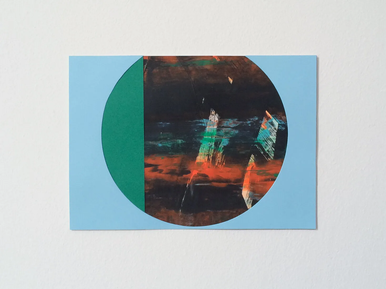 Bowl, collage with acrylic paint