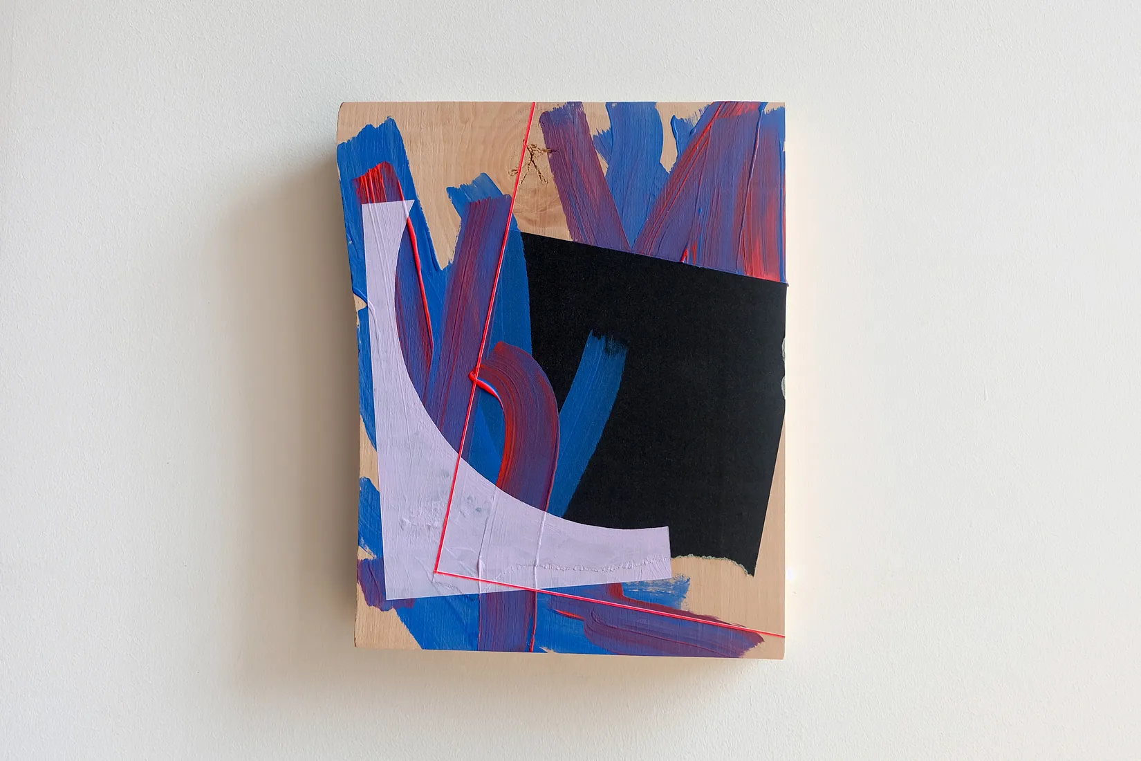 Break, acrylic, emulsion and sandpaper on beech