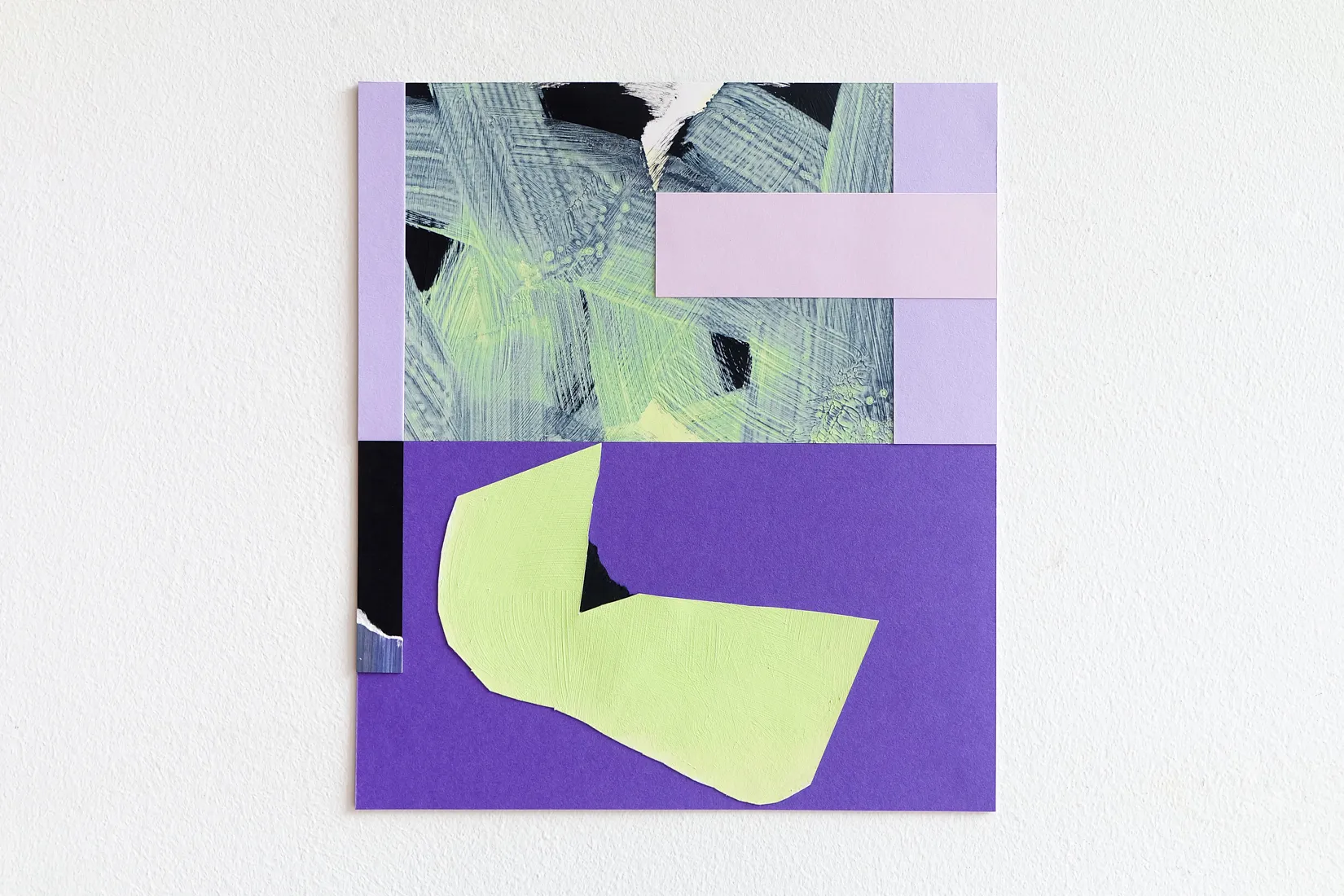 Conversation, collage with acrylic and emulsion
