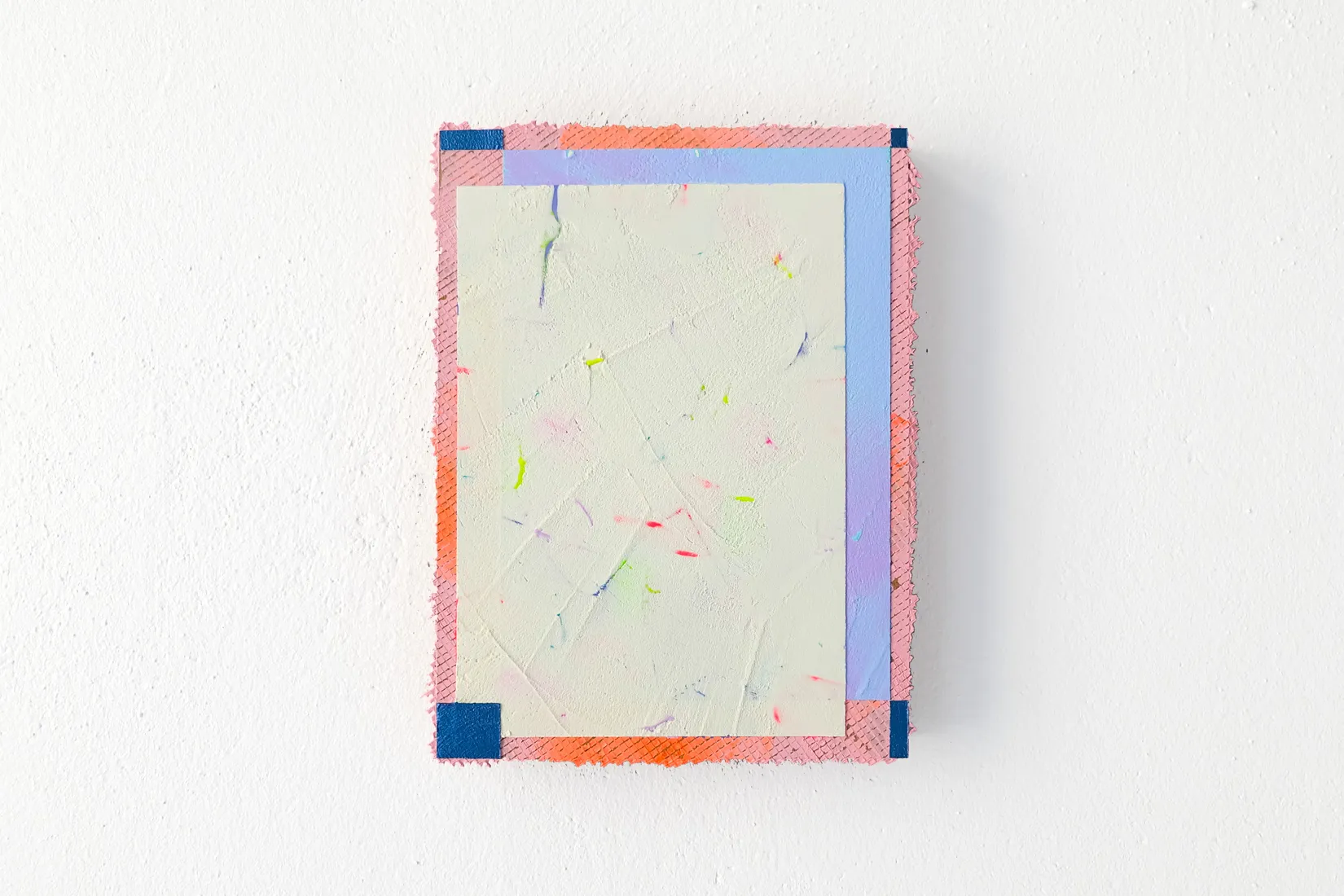 Deco, acrylic, collage and filler on panel