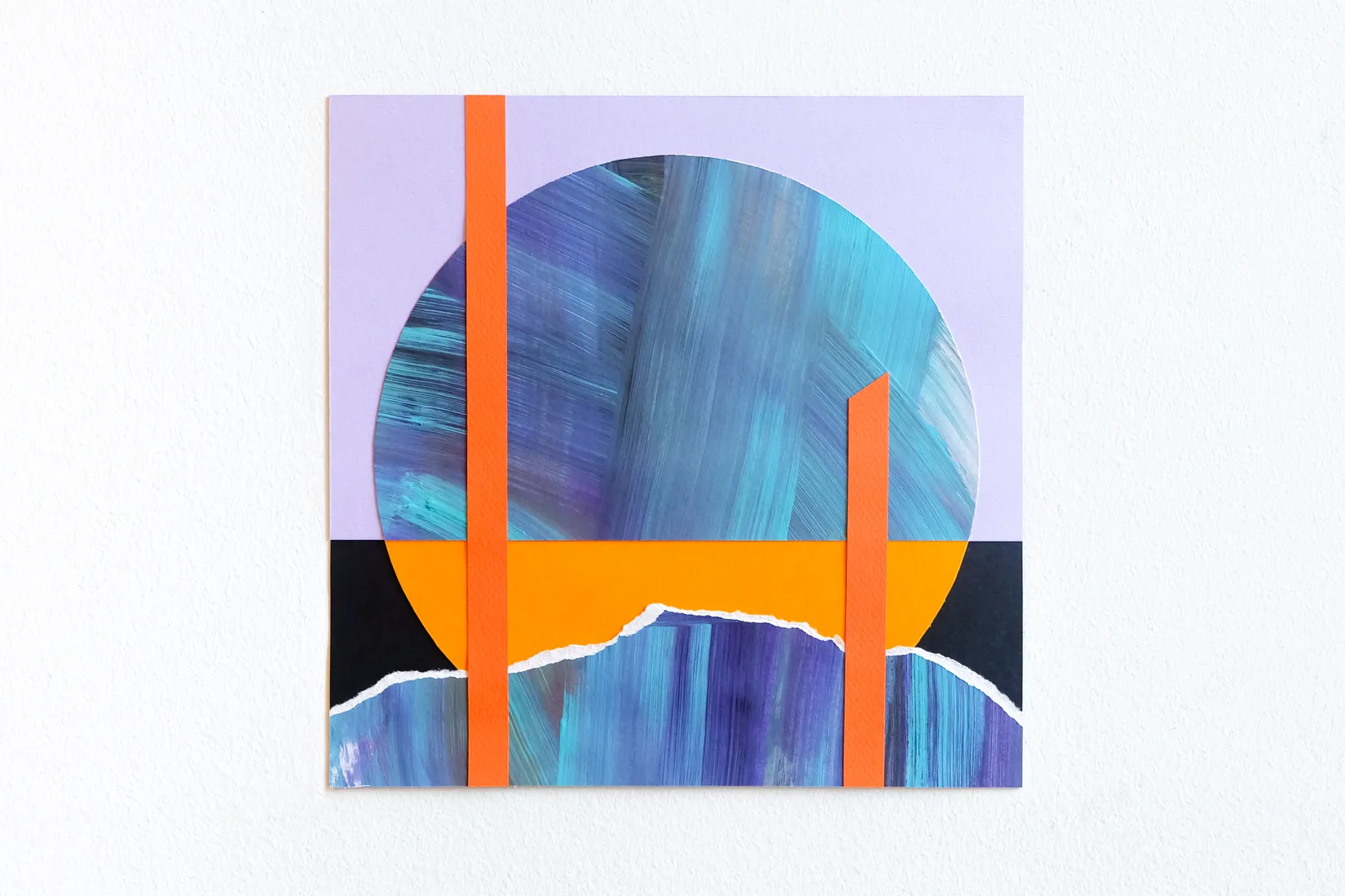 Eclipse, collage with acrylic and emulsion