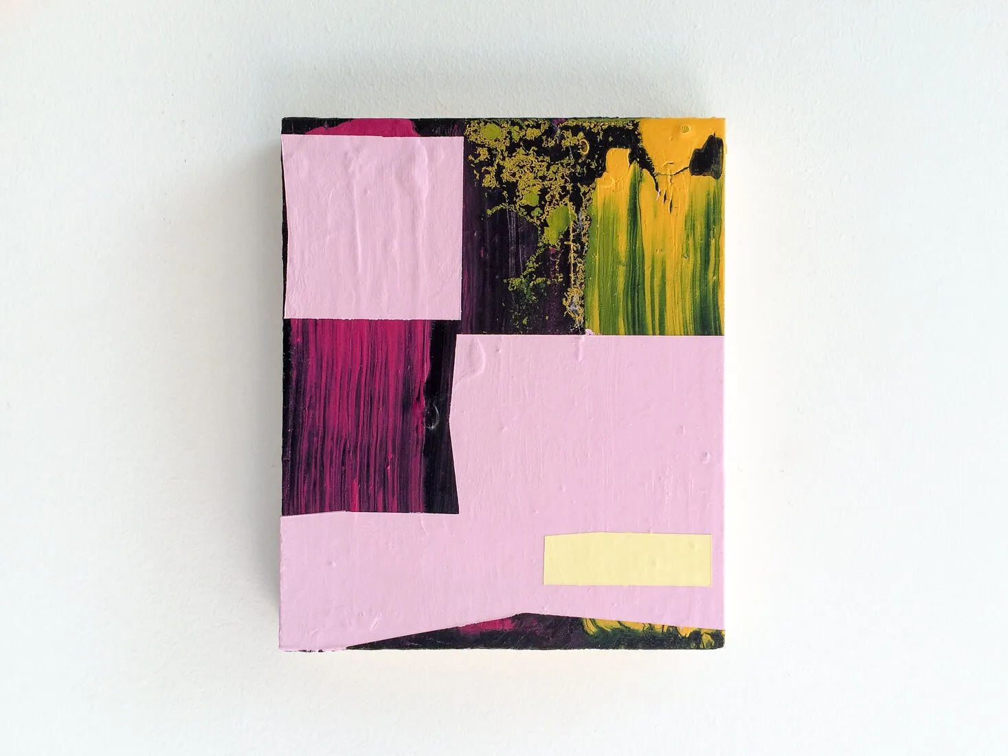 Float, acrylic and emulsion on found plywood