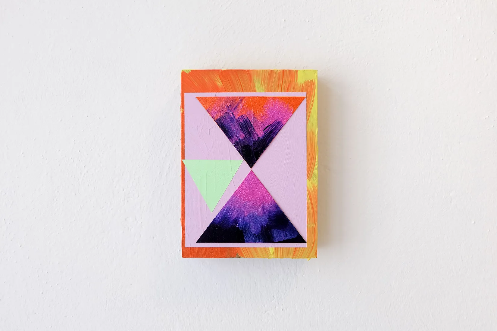 Hilma, acrylic, collage and filler on panel