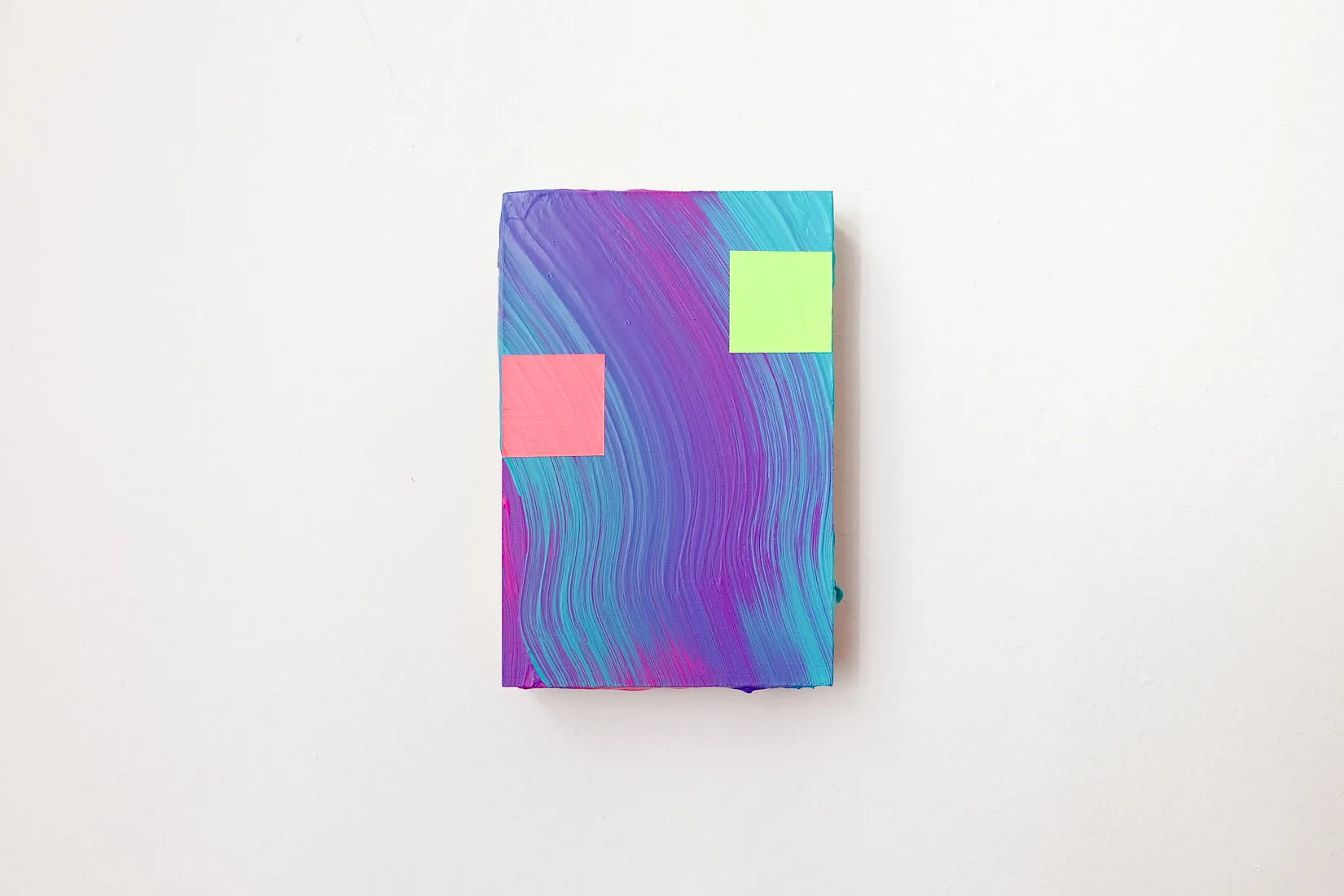 L-R, acrylic and collage on panel