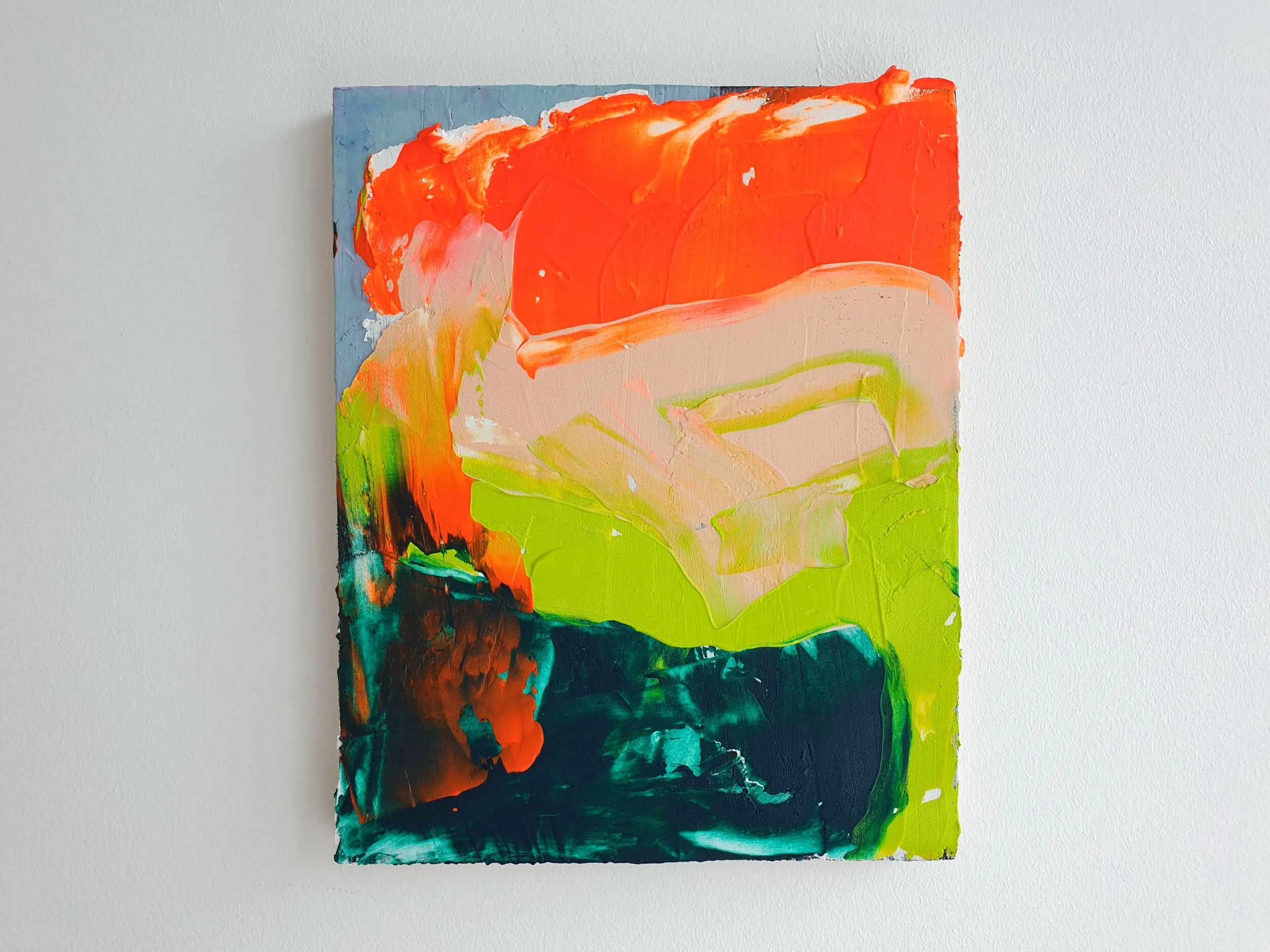 Mamacita, acrylic, emulsion, collage and filler on plywood