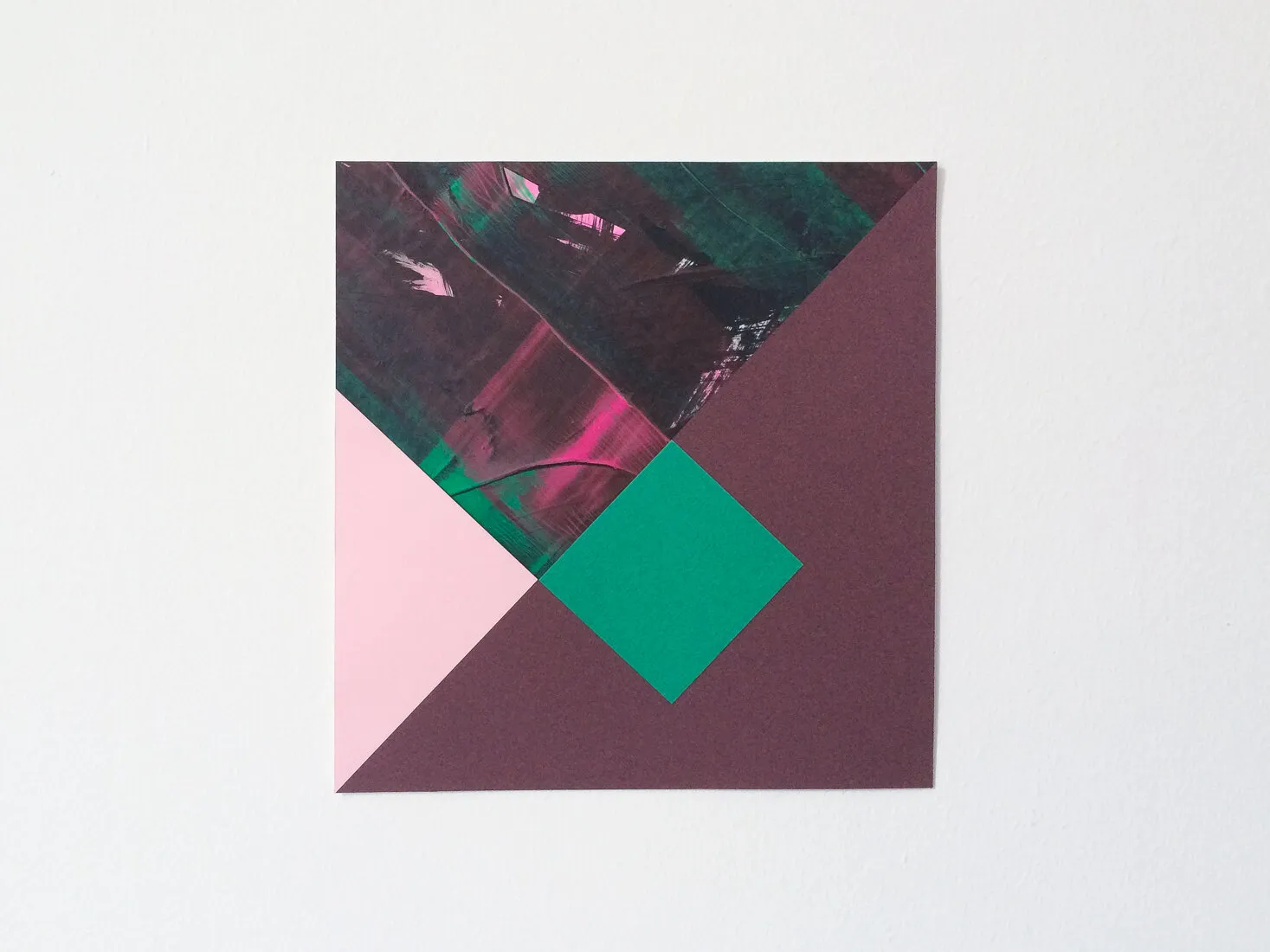 Push, collage with acrylic paint