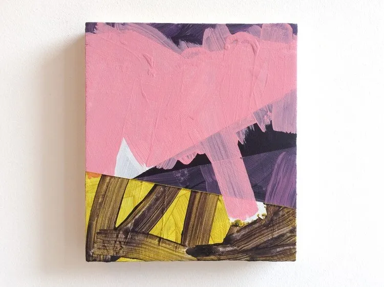 Reach, acrylic and emulsion on found plywood