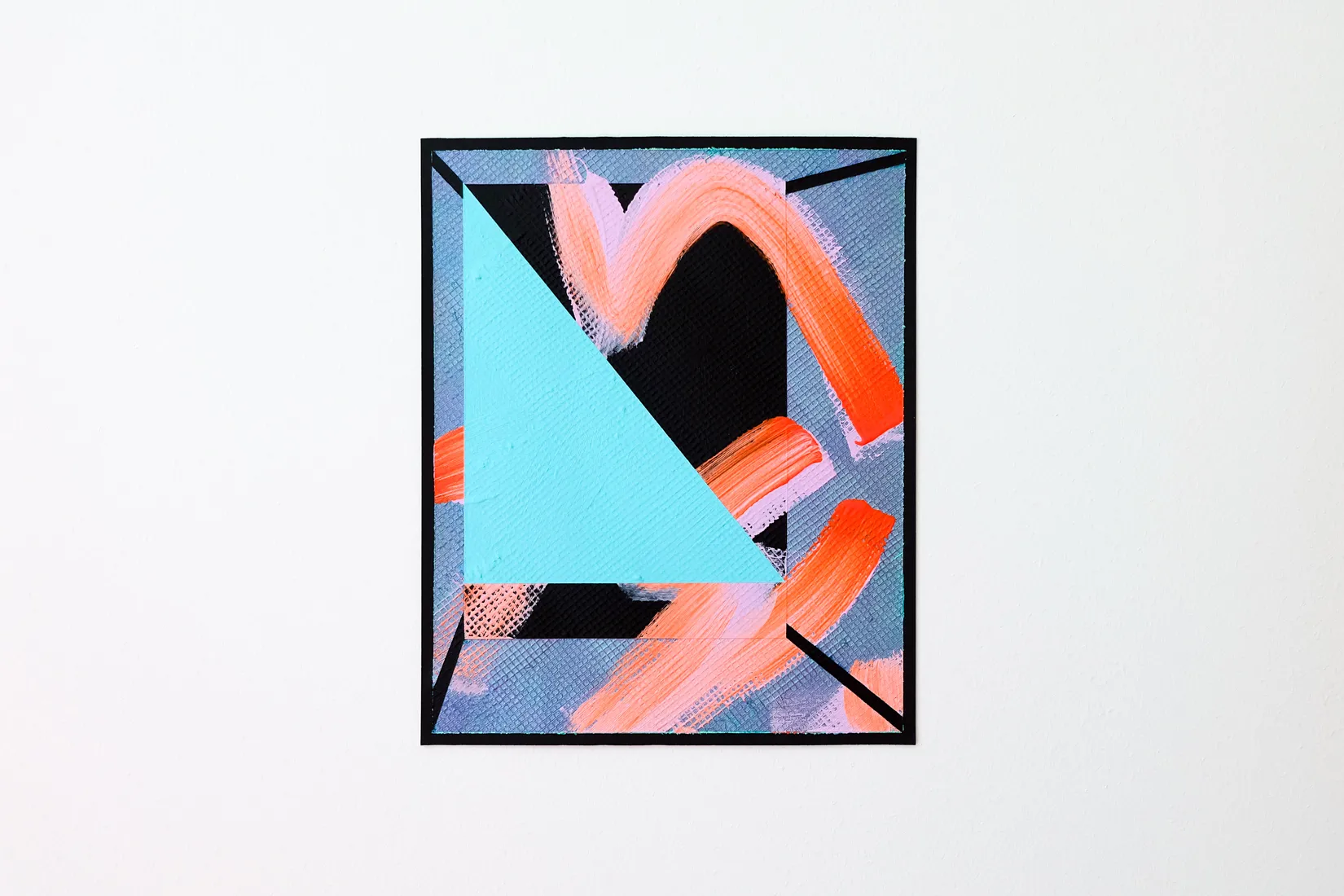 Springboard, collage with acrylic and chalkboard paint