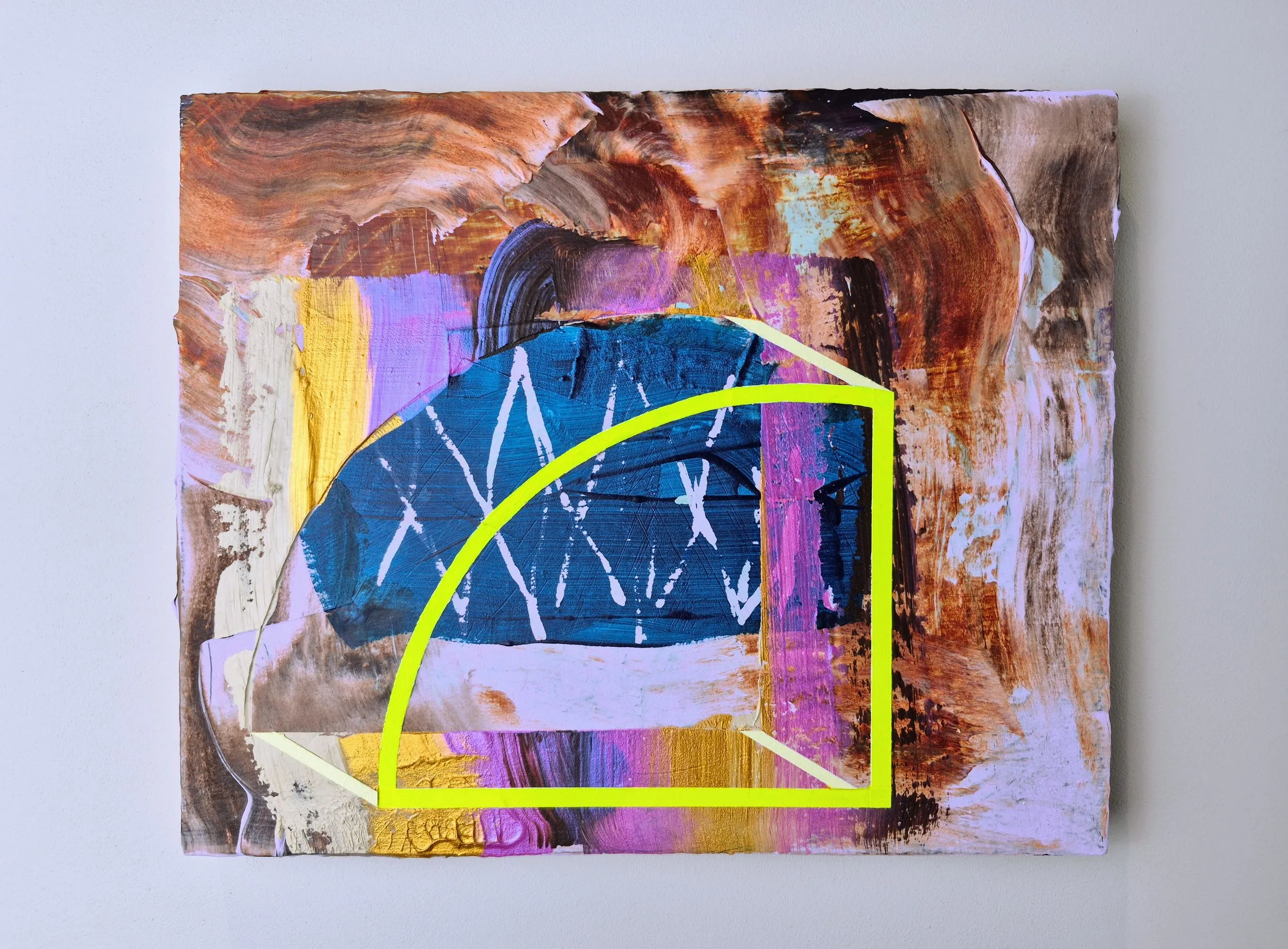 Untitled (Talisman), mixed media on found plywood