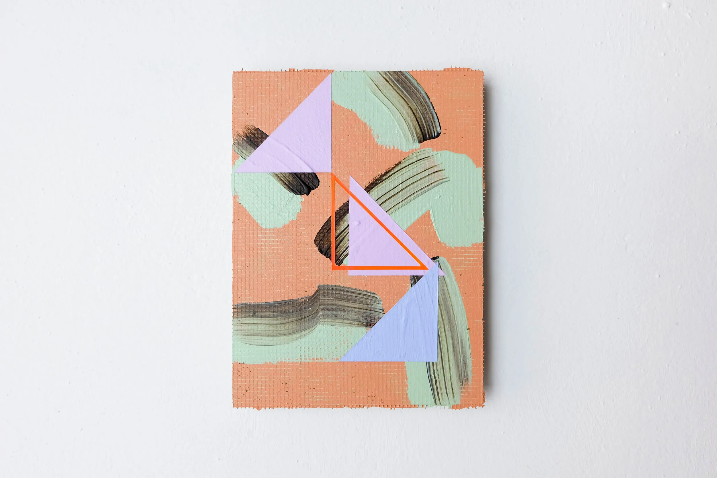 Wafer, acrylic and collage on panel