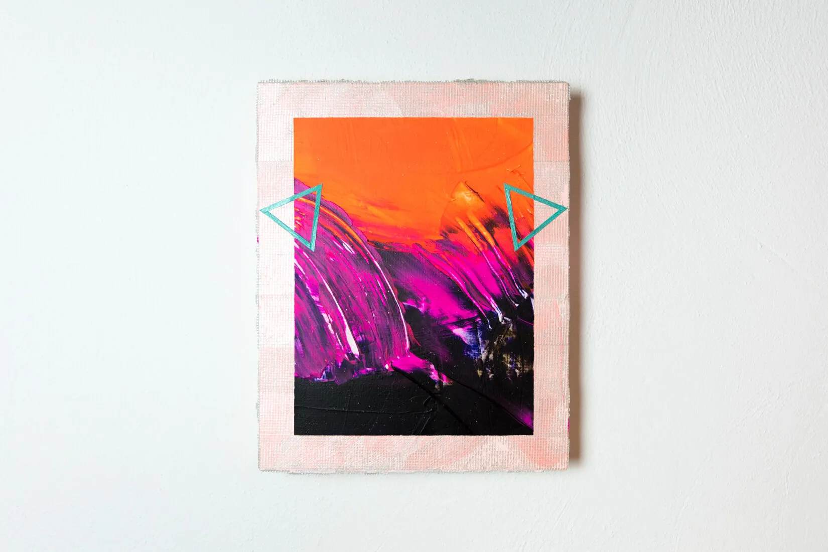 Wrench, acrylic, collage and filler on plywood